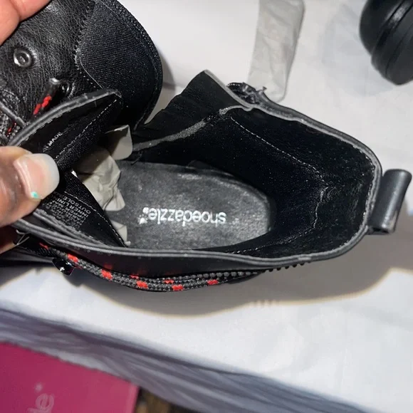 Shoe Dazzle Black Motorcycle Boots Size 7.5 - Picture 5 of 6